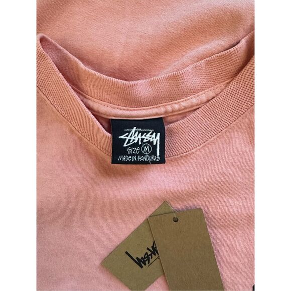 Stussy - Basic Tee Pigment Dyed in Coral - Picture 6 of 6